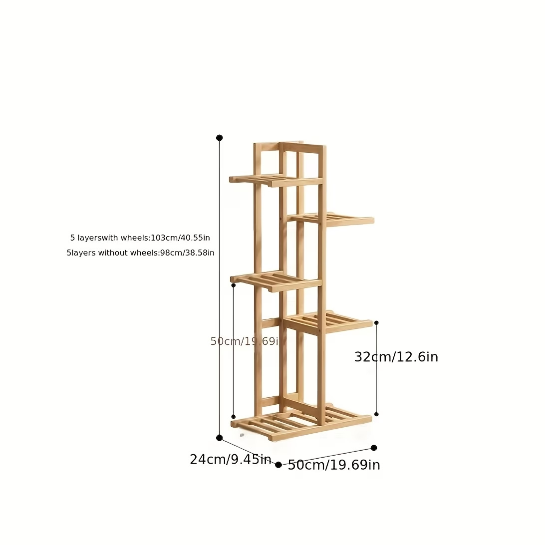 Soporte de bambú de 5 niveles