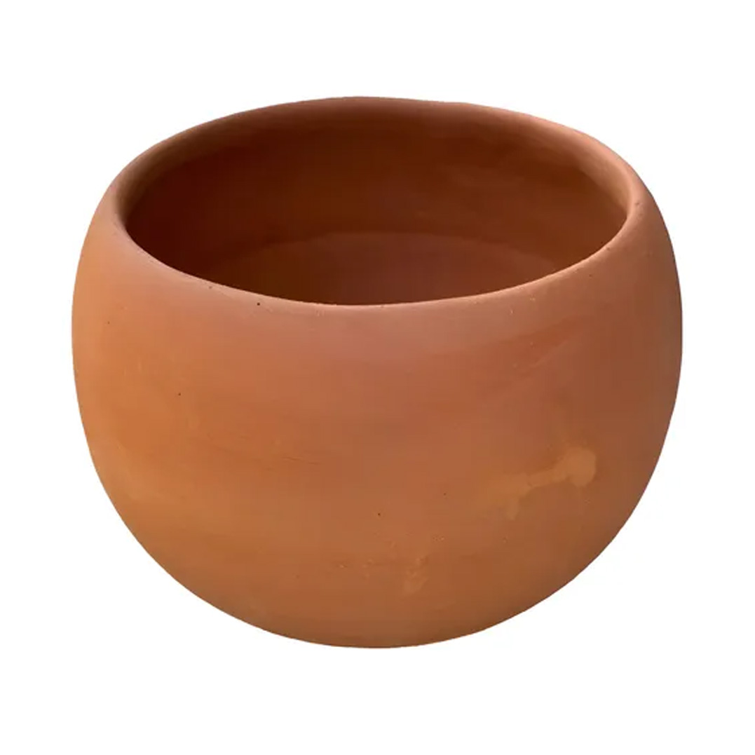 Maceta bola de barro natural